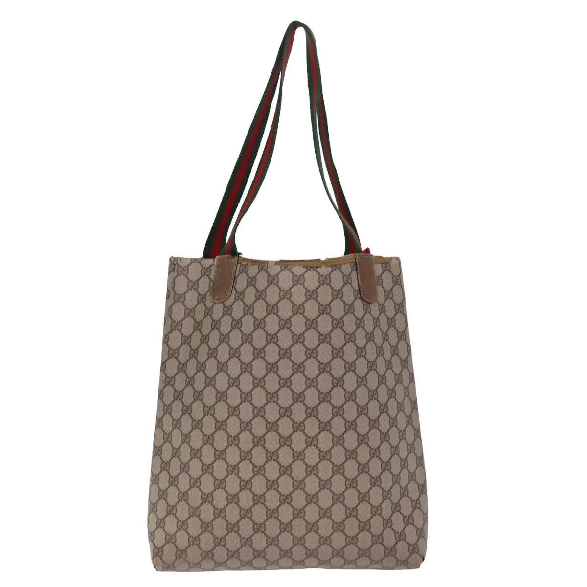 GUCCI GG Supreme Web Sherry Line Tote Bag PVC Black Red 39 02 003 bs15254