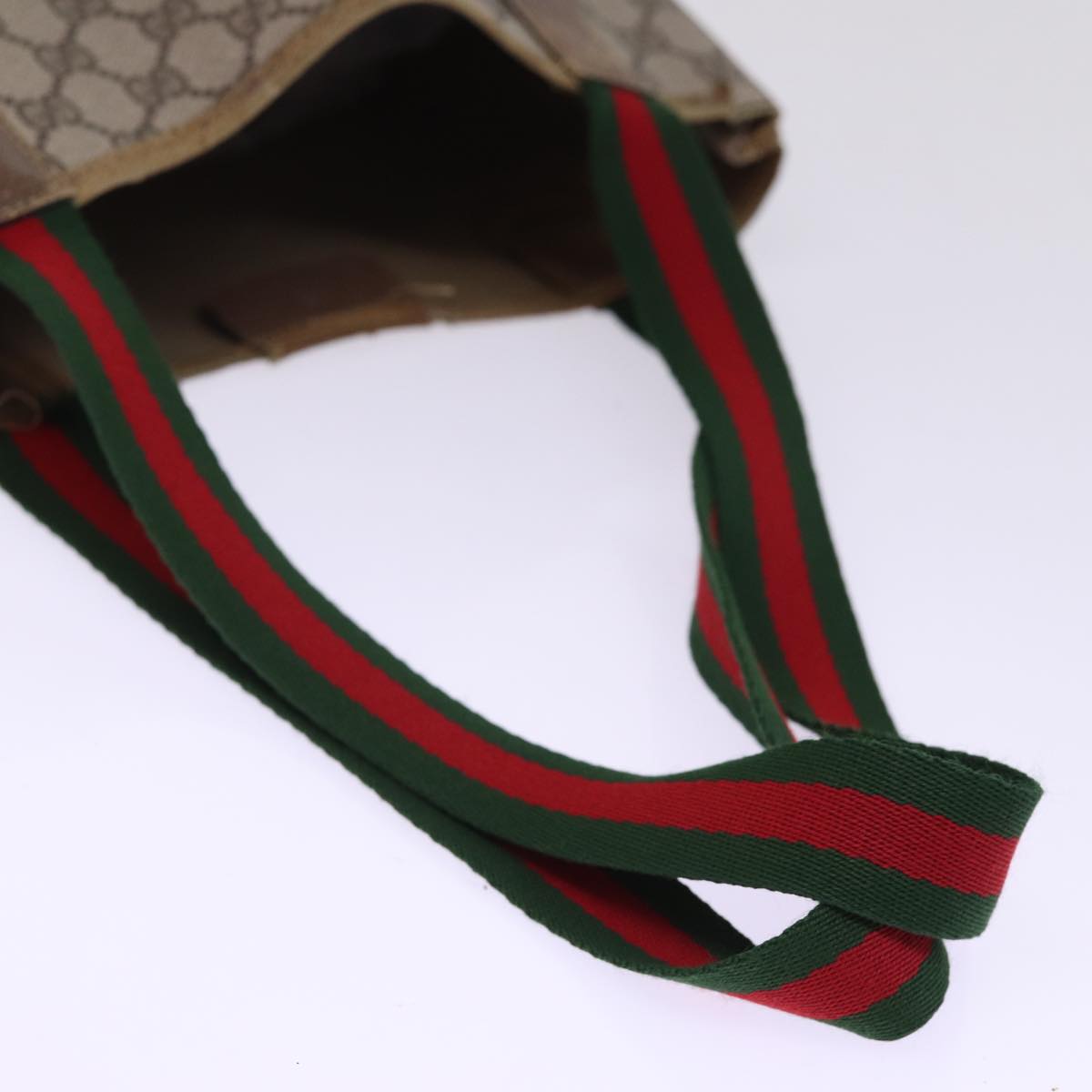 GUCCI GG Supreme Web Sherry Line Tote Bag PVC Black Red 39 02 003 bs15254