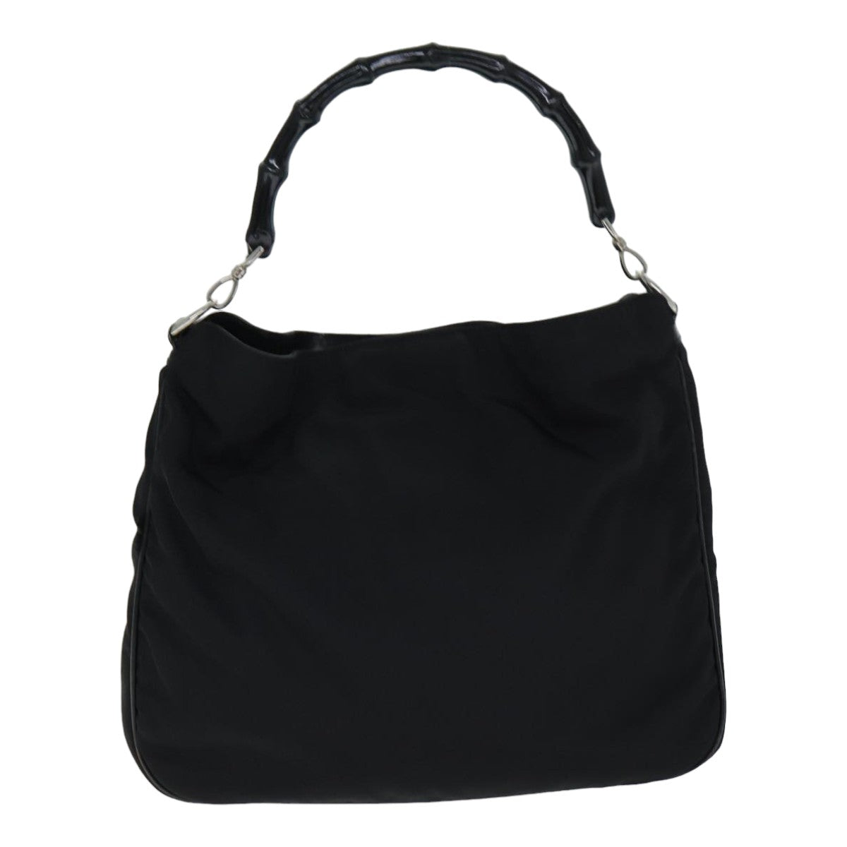 GUCCI Bamboo Hand Bag Nylon Black 001 1577 bs15256
