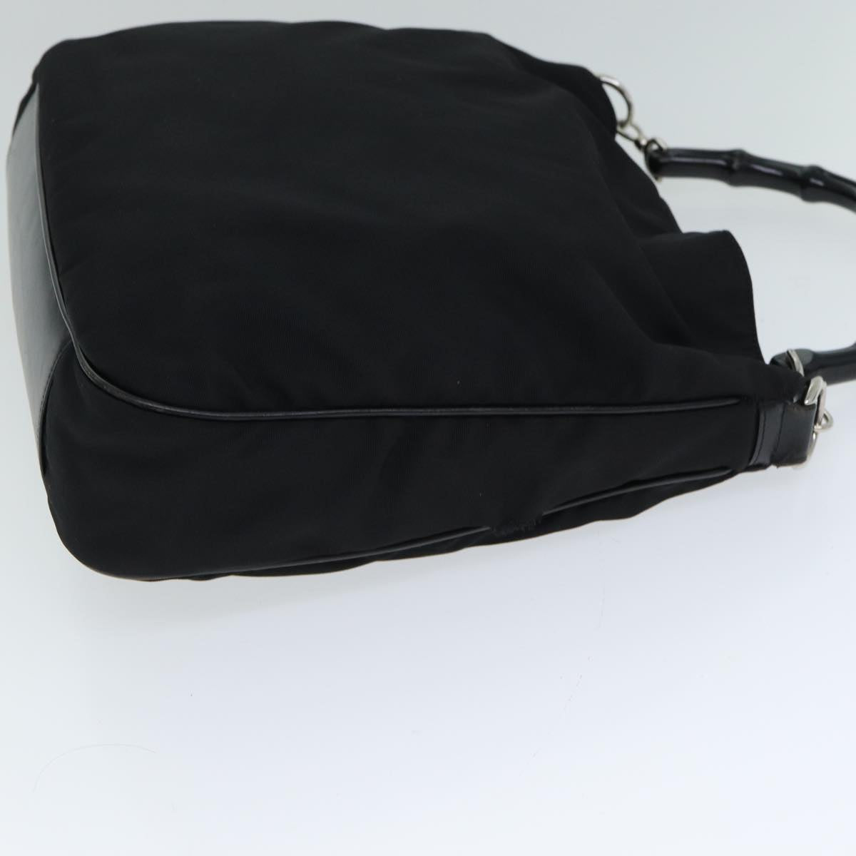GUCCI Bamboo Hand Bag Nylon Black 001 1577 bs15256