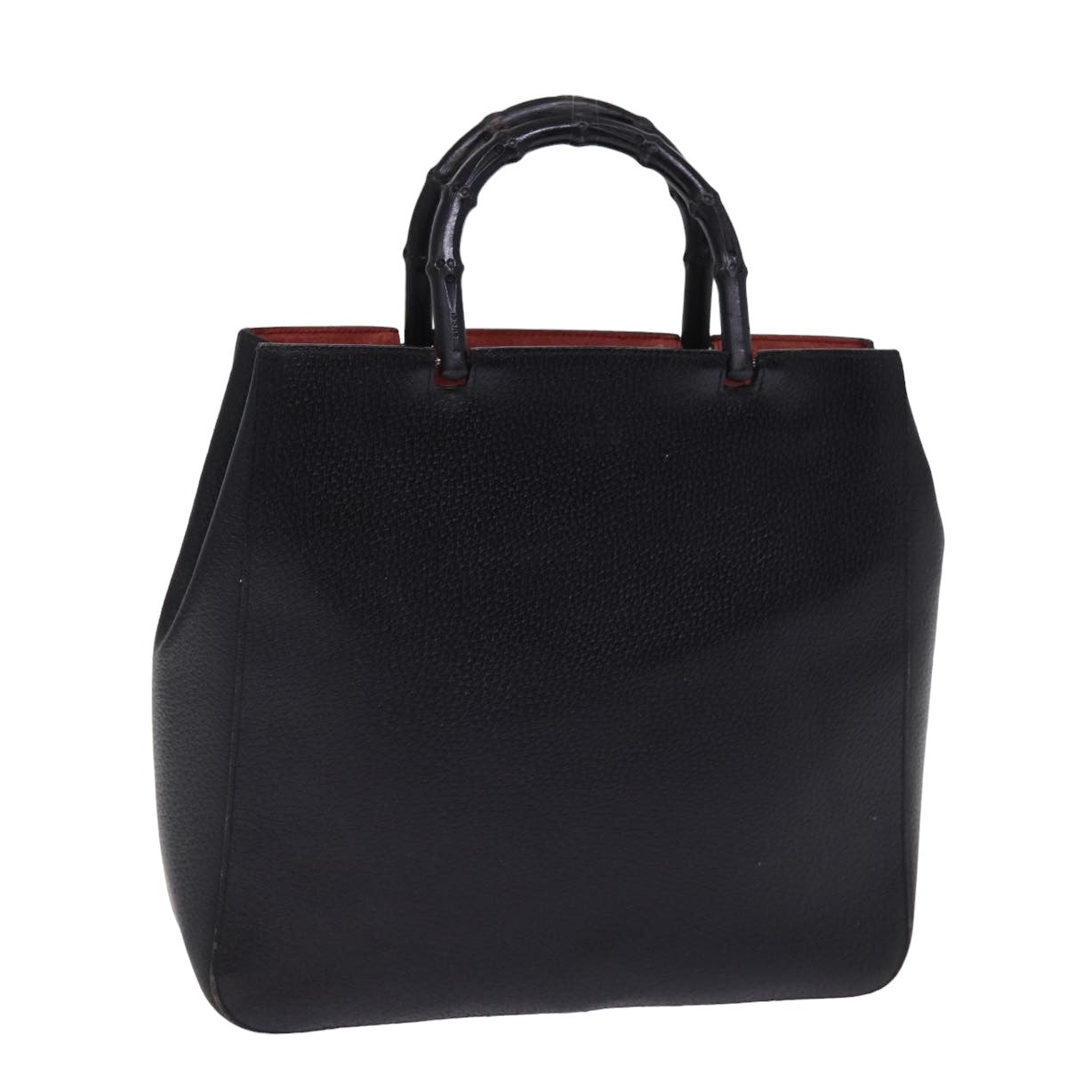 GUCCI Bamboo Hand Bag Leather Black 002 1060 bs15259