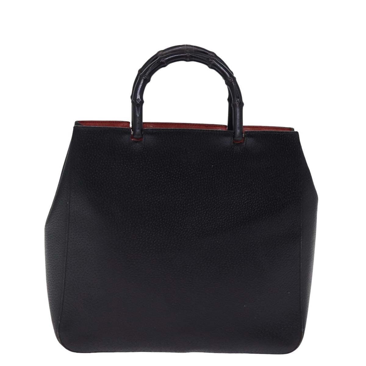 GUCCI Bamboo Hand Bag Leather Black 002 1060 bs15259