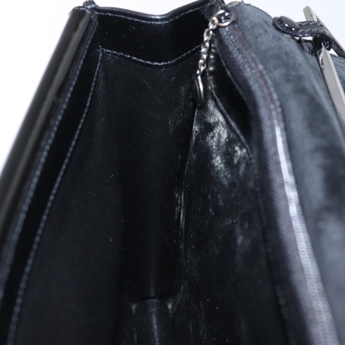 GUCCI Shoulder Bag Enamel Black bs15262