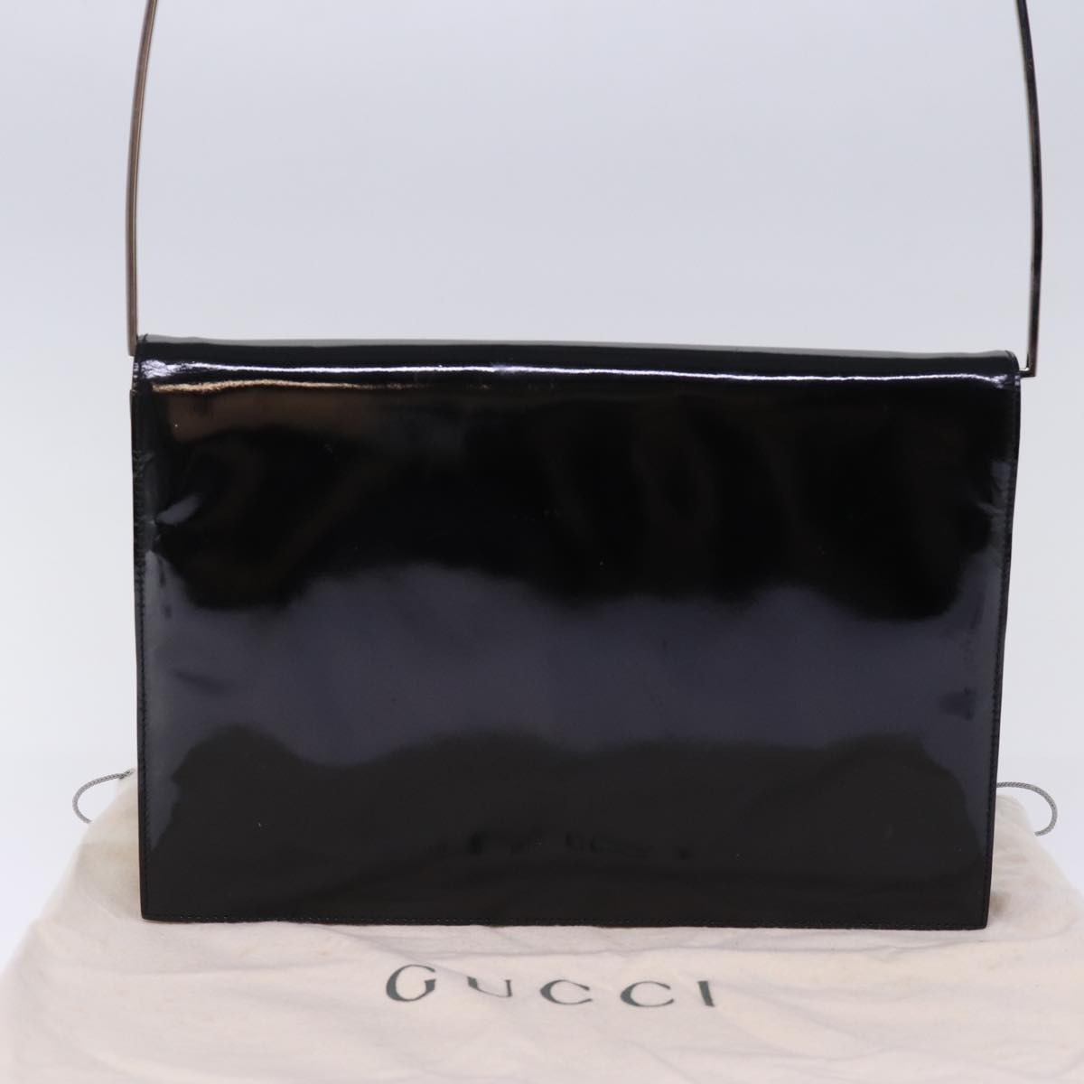 GUCCI Shoulder Bag Enamel Black bs15262