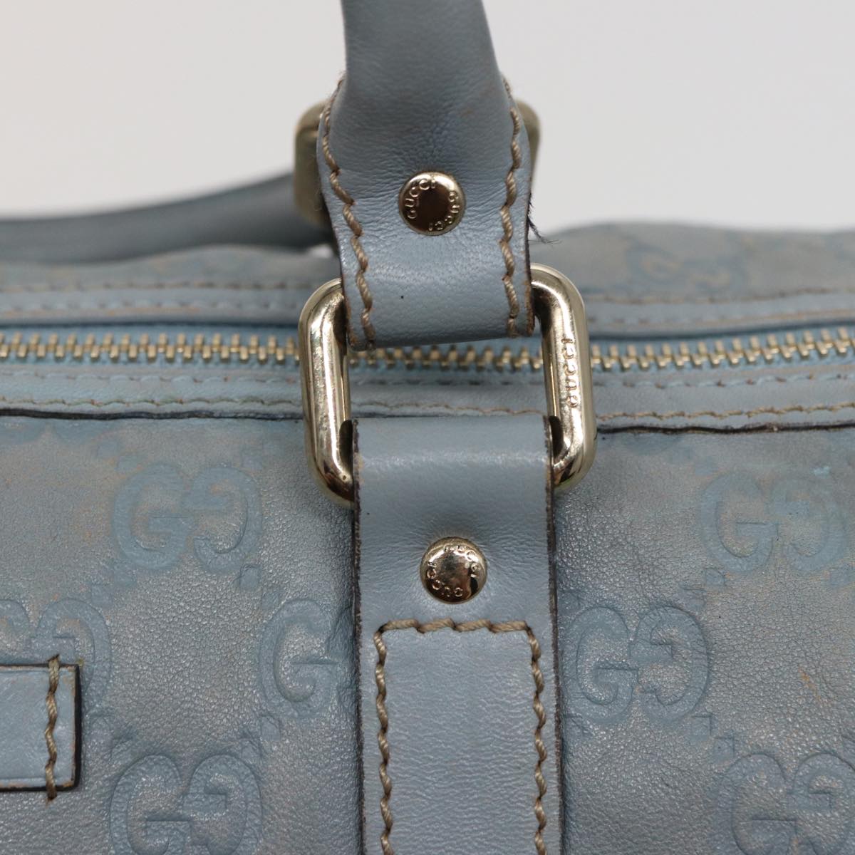 GUCCI GG Canvas Guccissima Boston Bag Blue 193603 bs15315