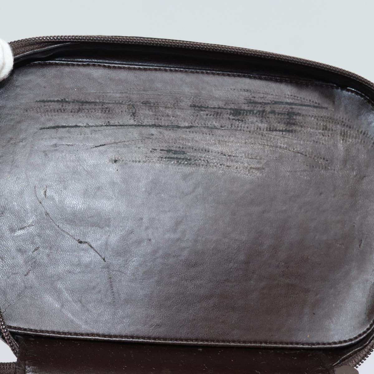 GUCCI Vanity Cosmetic Pouch Leather Brown 039 1705 0710 bs15335