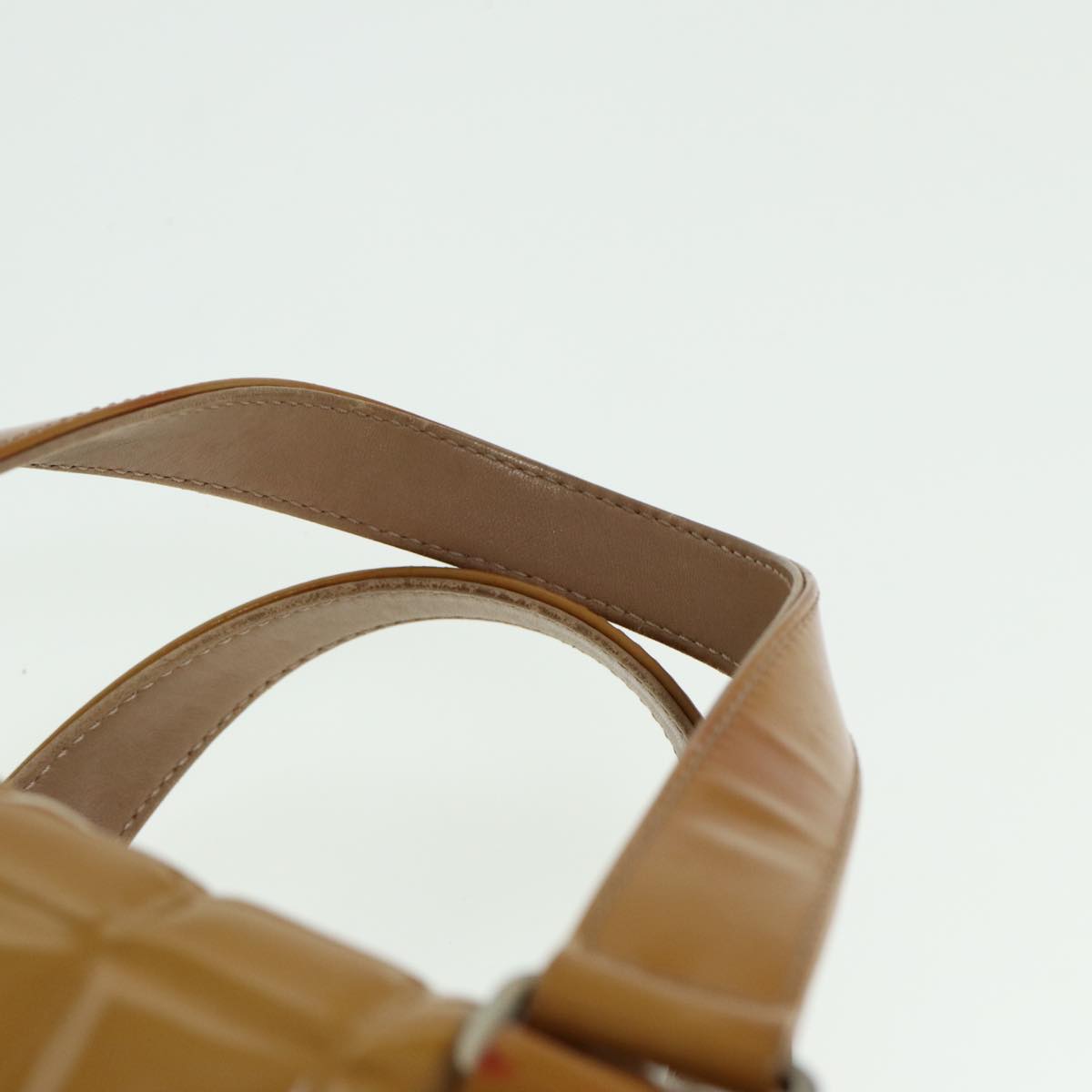 CHANEL Choco Bar Hand Bag Patent leather Yellow CC bs15398