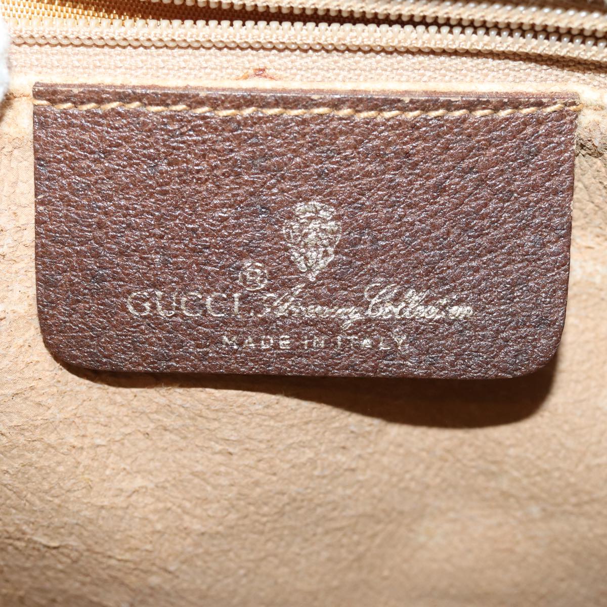 GUCCI GG Supreme Web Sherry Line Boston Bag PVC Beige 40 02 007 bs15457