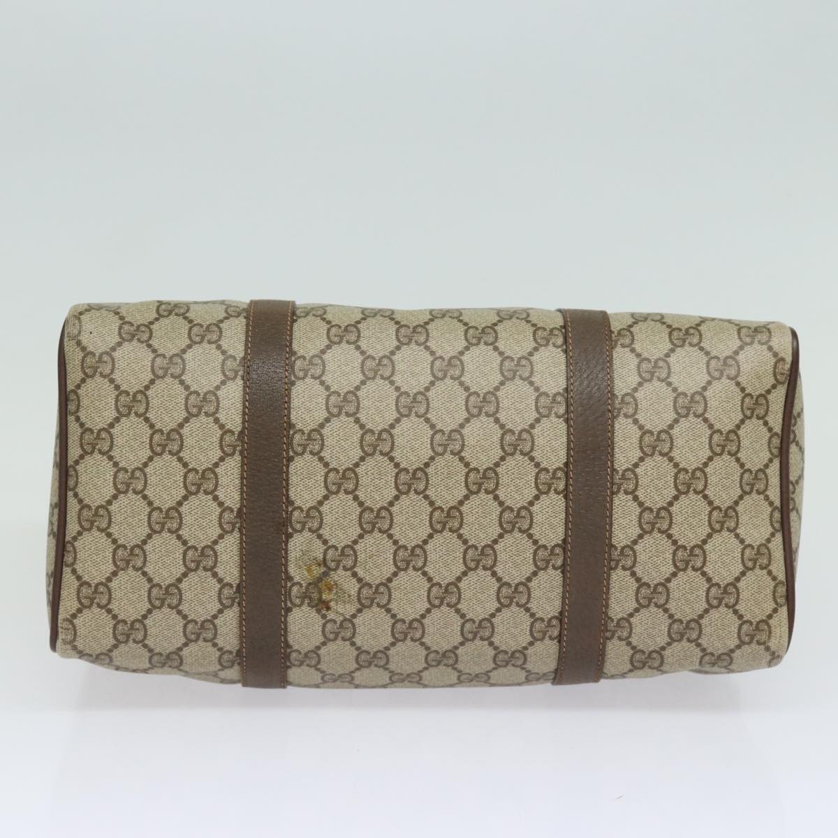 GUCCI GG Supreme Web Sherry Line Boston Bag PVC Beige 40 02 007 bs15457