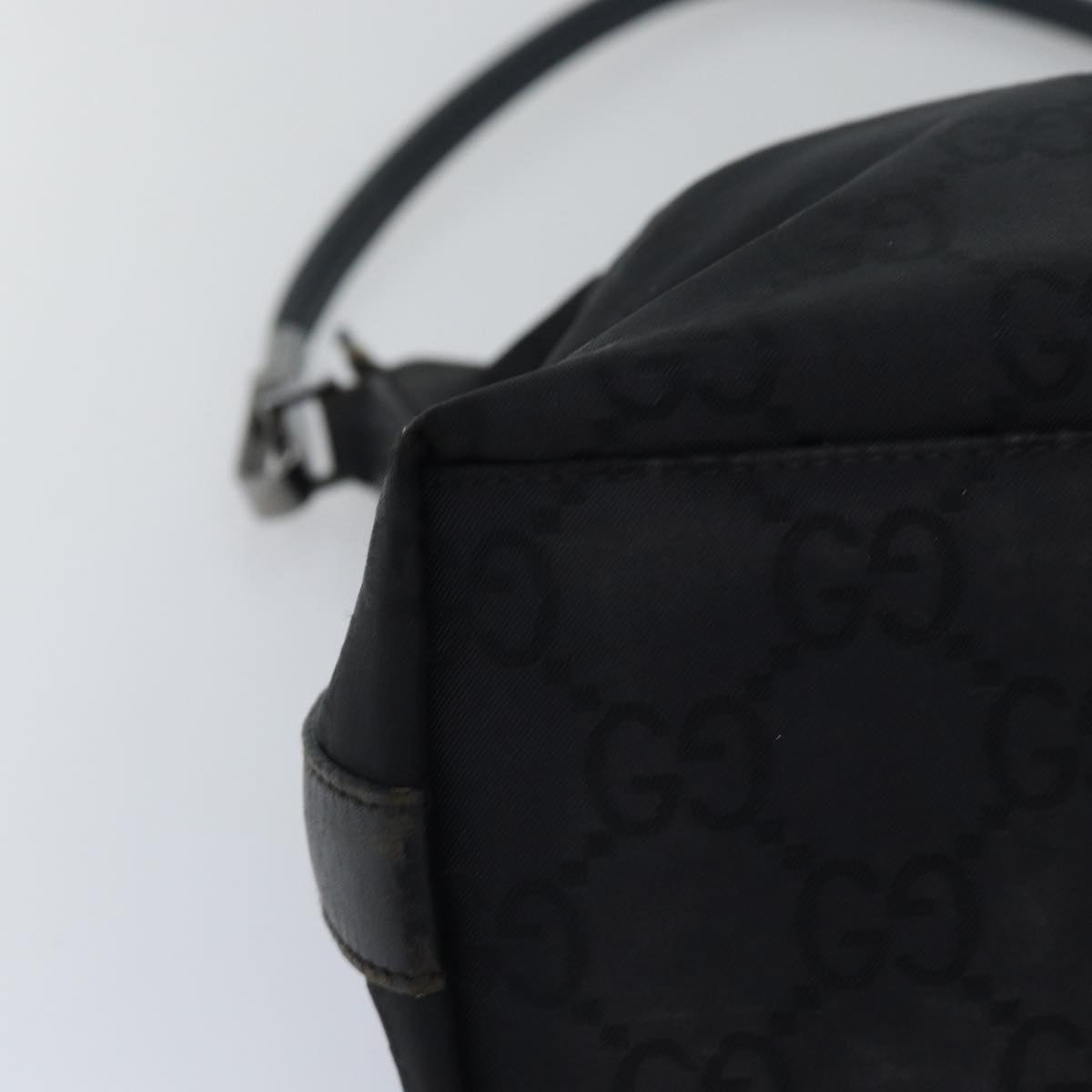 GUCCI GG Canvas Shoulder Bag Leather 2Set Brown Black bs15480