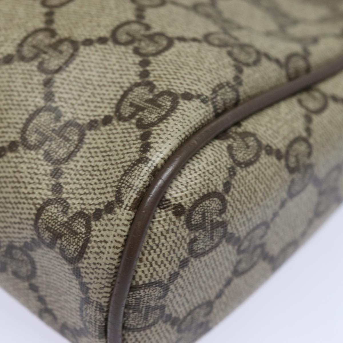 GUCCI GG Supreme Web Sherry Line Clutch Bag PVC Beige 89 01 012 bs15510