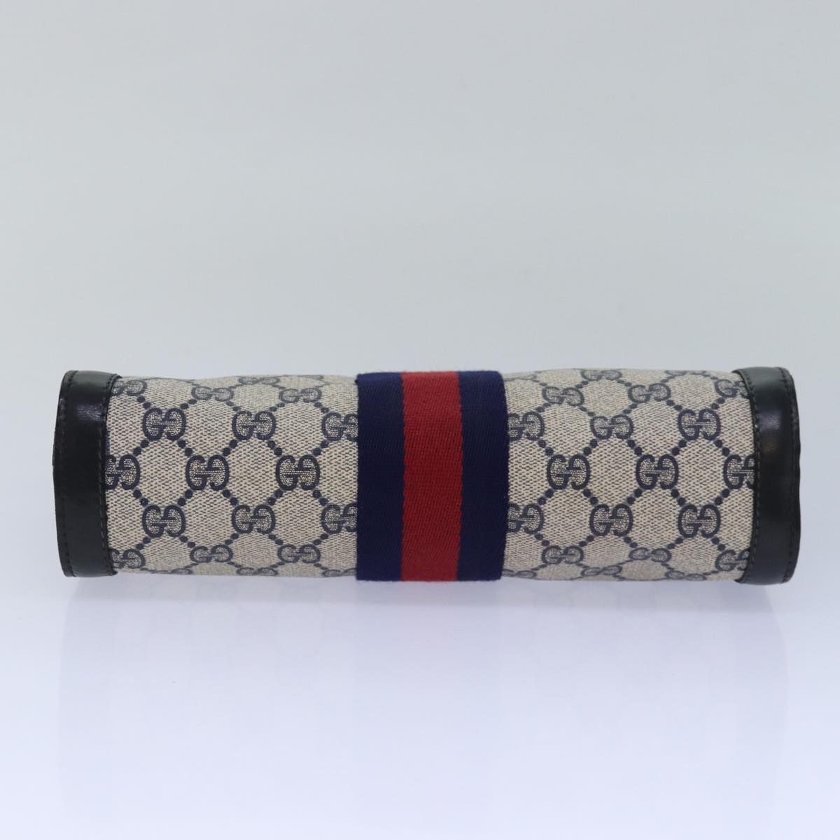 GUCCI GG Supreme Sherry Line Clutch Bag PVC Navy Red 010 378 bs15615