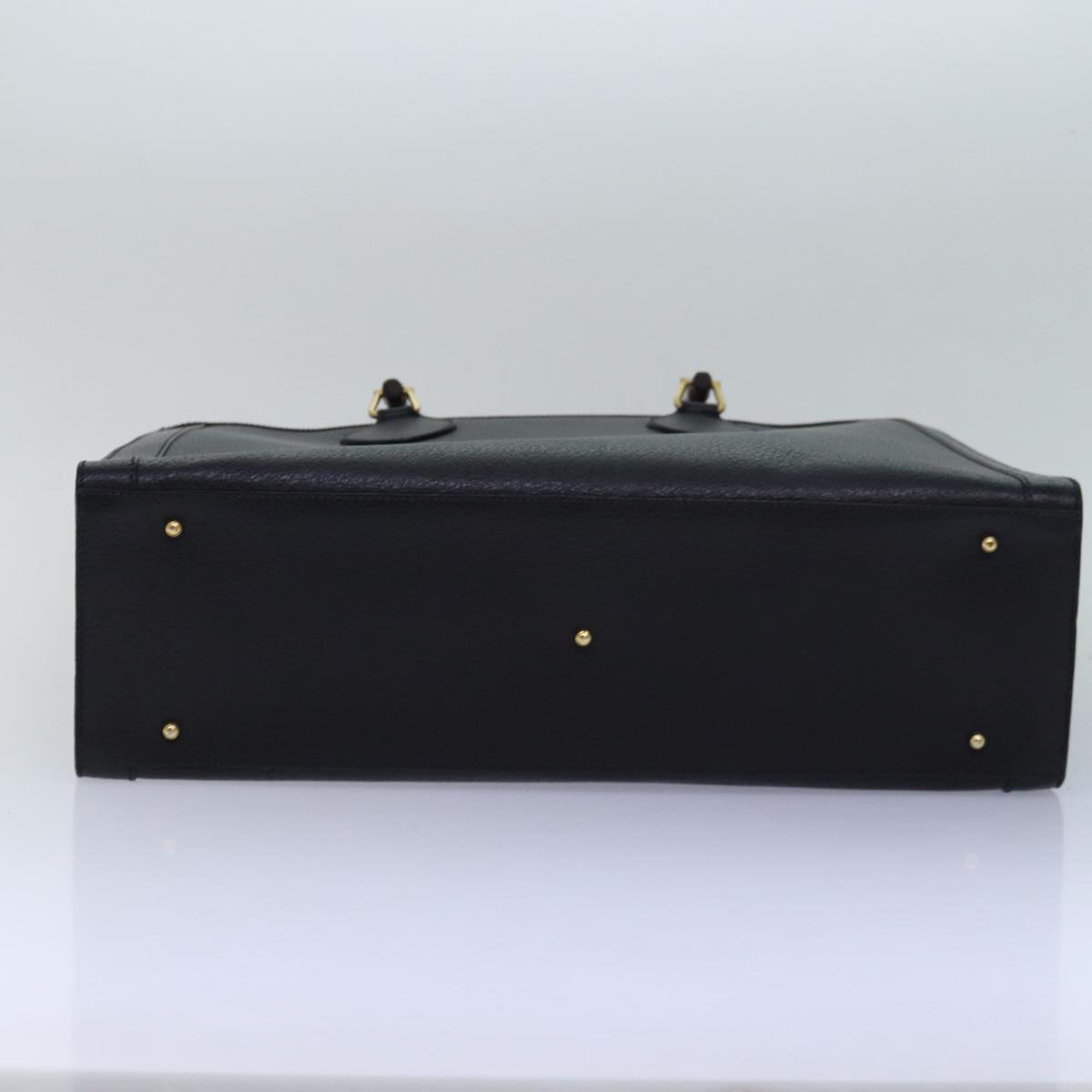 GUCCI Bamboo Hand Bag Leather Black 002 1186 0250 bs15616