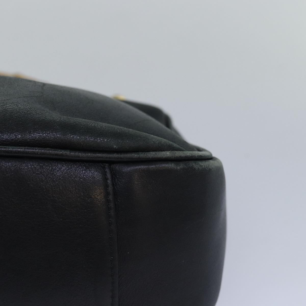 GUCCI Bamboo Hand Bag Leather Black 001 1638 bs15617