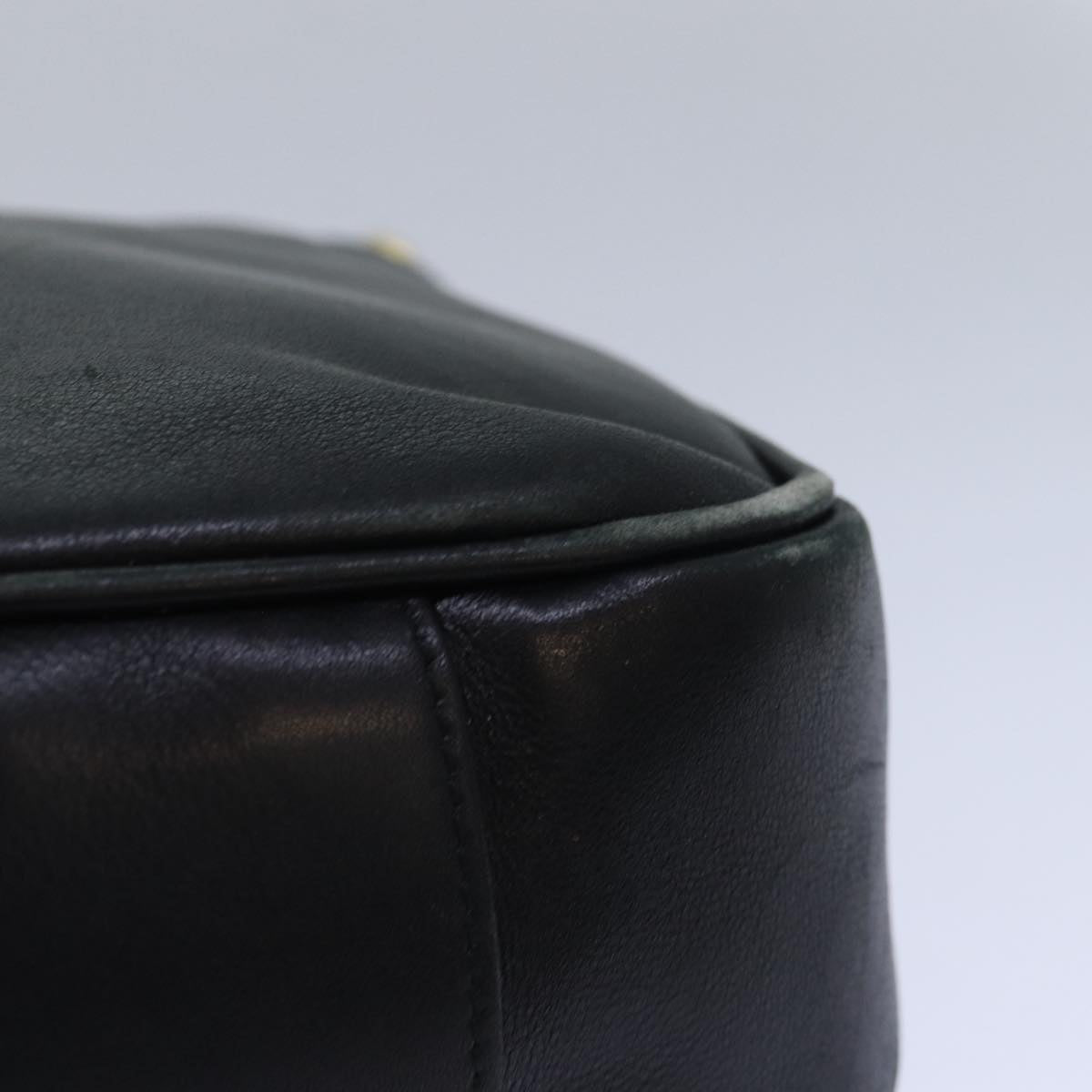 GUCCI Bamboo Hand Bag Leather Black 001 1638 bs15617