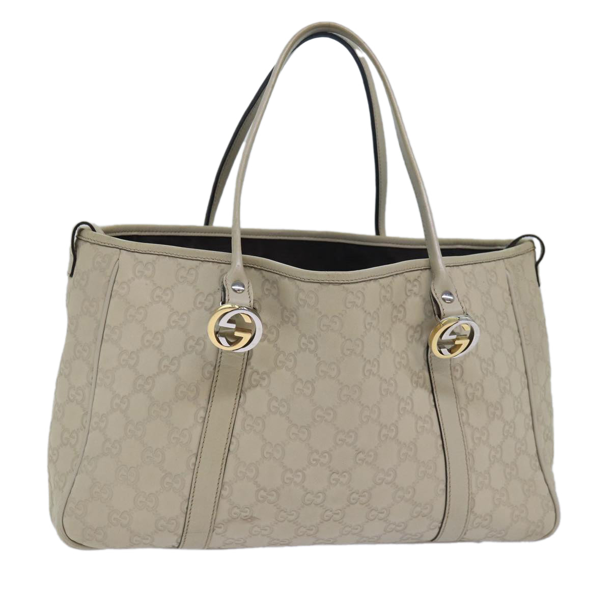 GUCCI GG Canvas GG Twins Guccissima Tote Bag White bs15619
