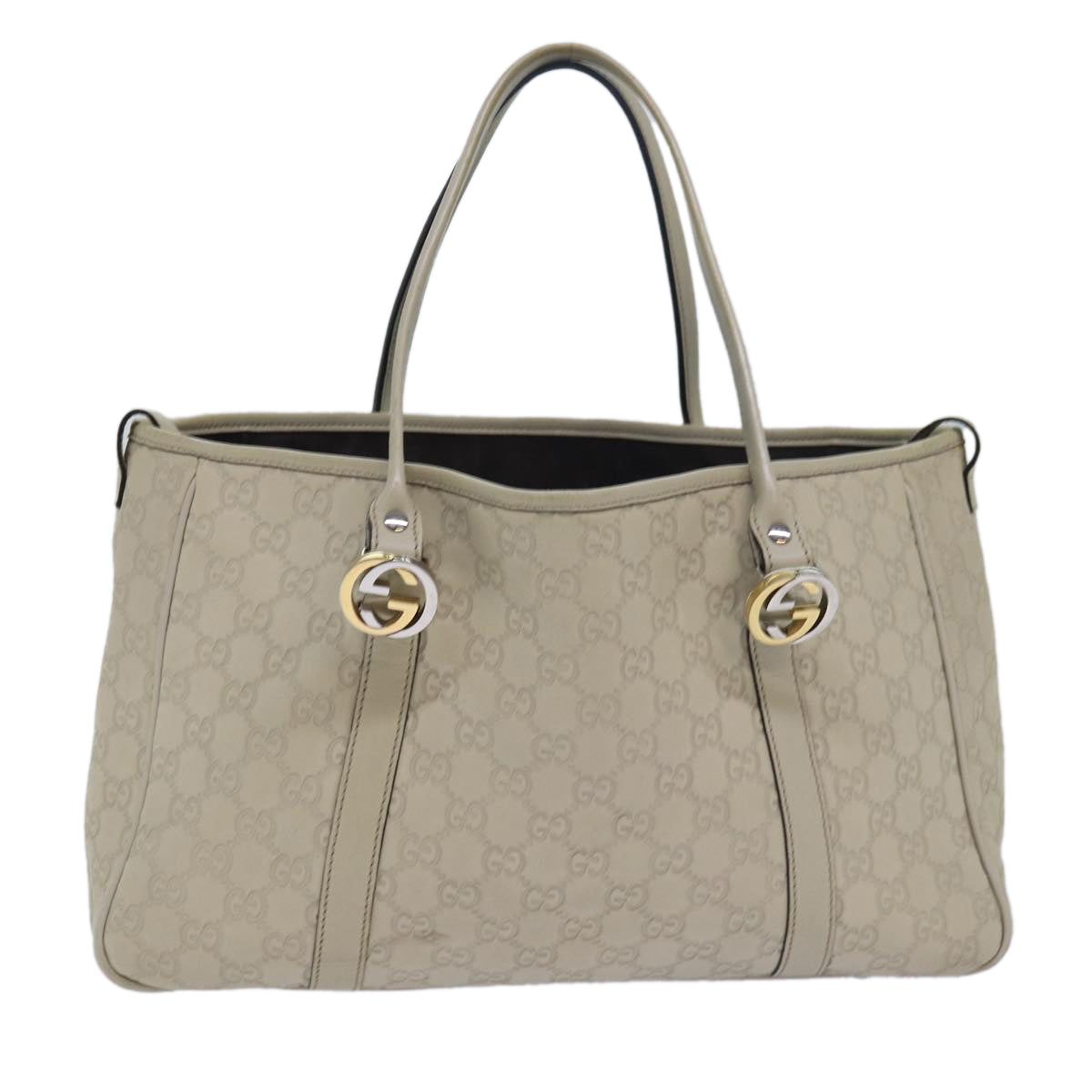GUCCI GG Canvas GG Twins Guccissima Tote Bag White bs15619