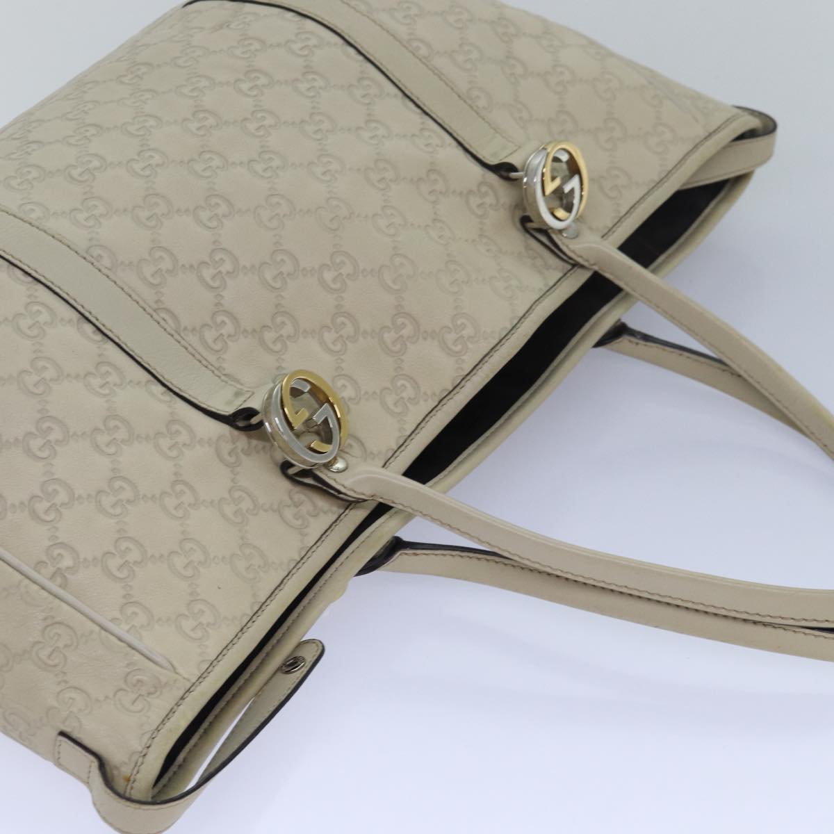 GUCCI GG Canvas GG Twins Guccissima Tote Bag White bs15619