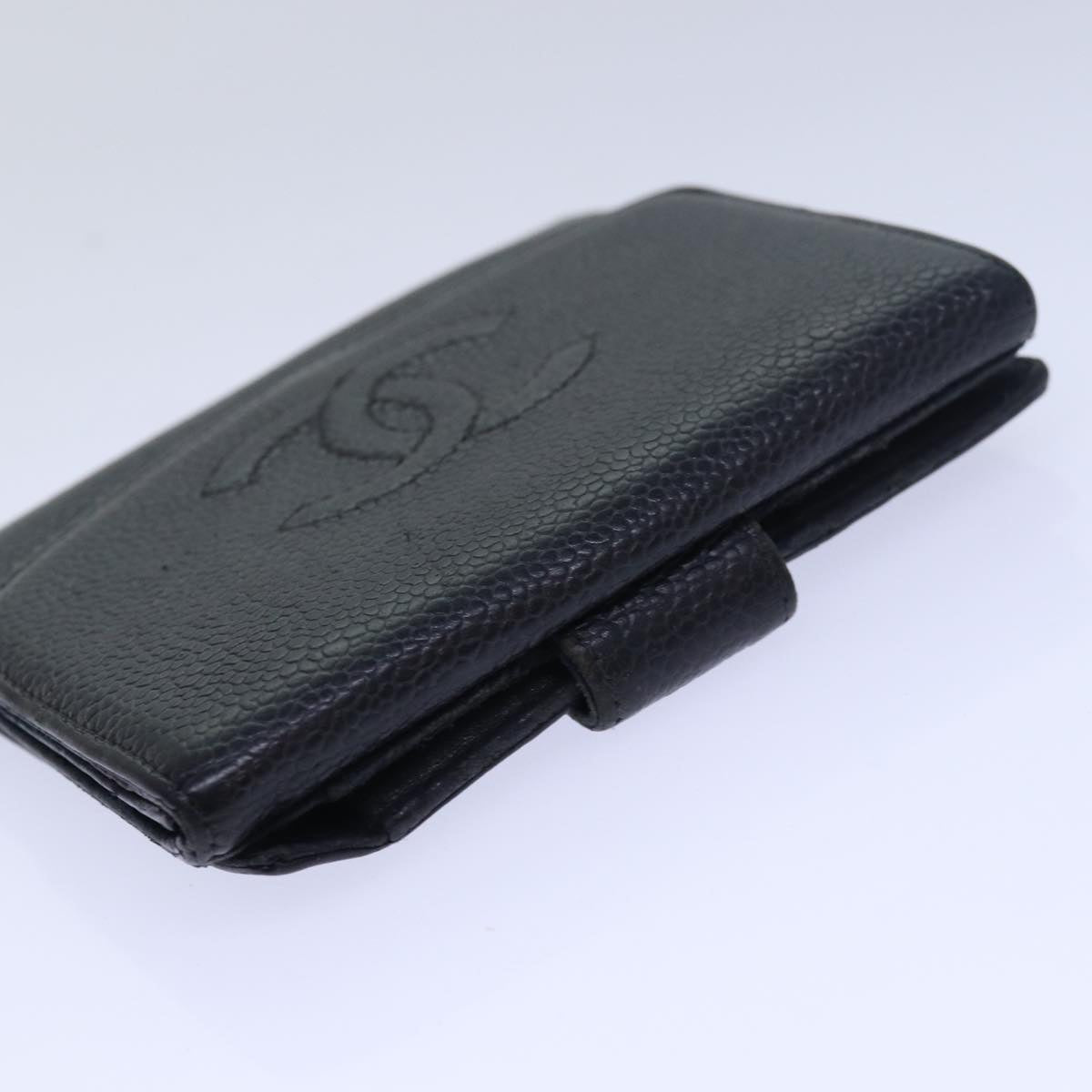 CHANEL COCO Mark Wallet Caviar Skin Black CC bs15652