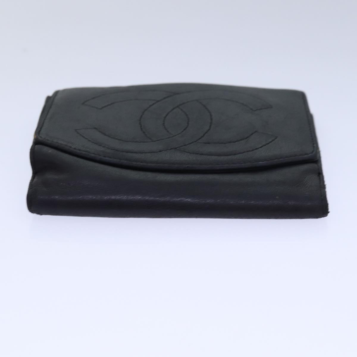 CHANEL Wallet Leather Black CC bs15653
