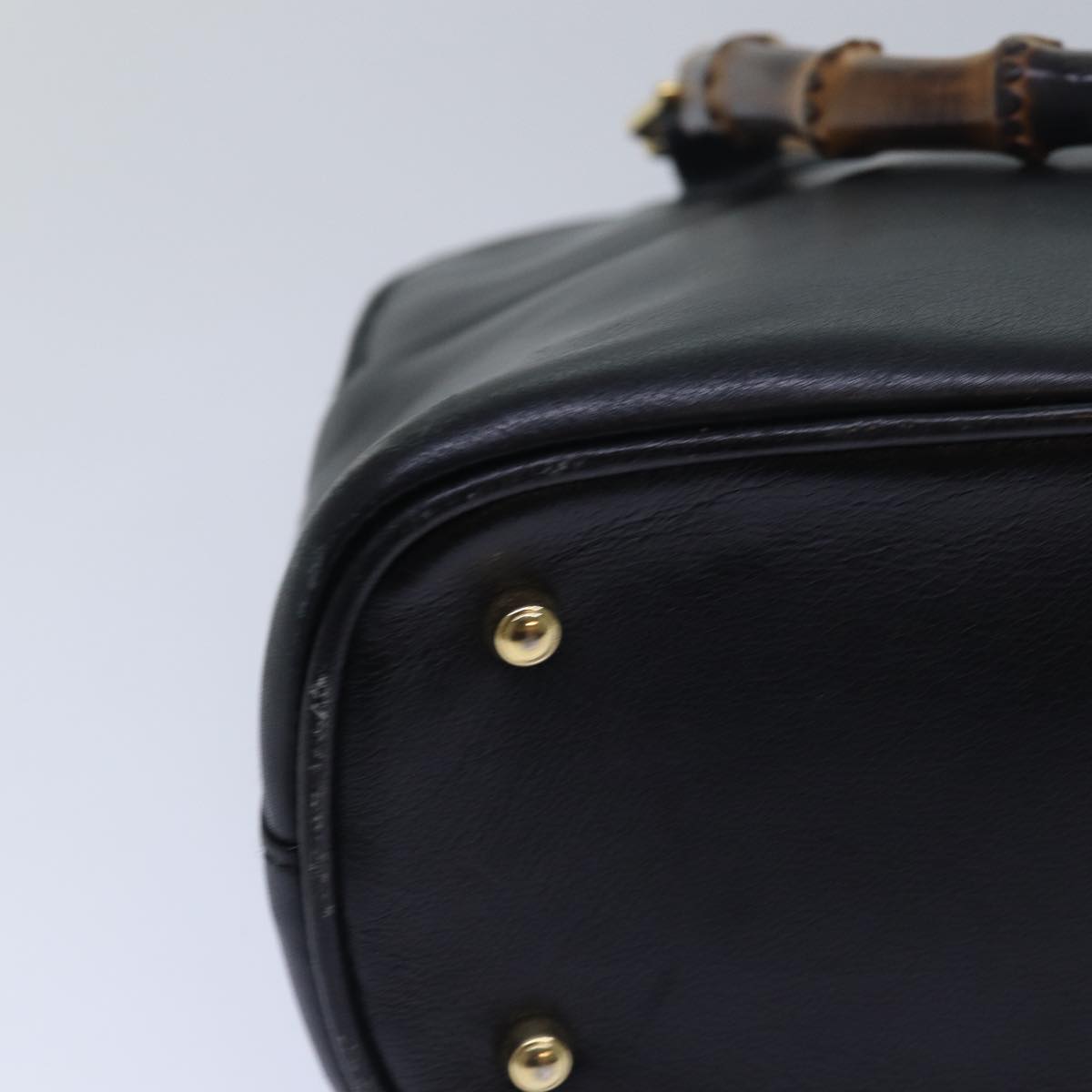 GUCCI Bamboo Hand Bag Leather Black 000 122 0290 bs15679