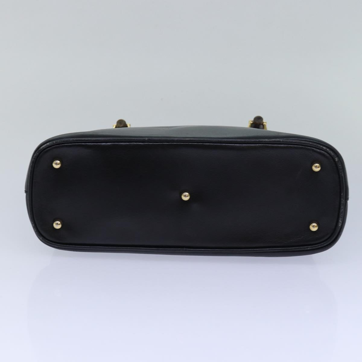 GUCCI Bamboo Hand Bag Leather Black 000 122 0290 bs15679