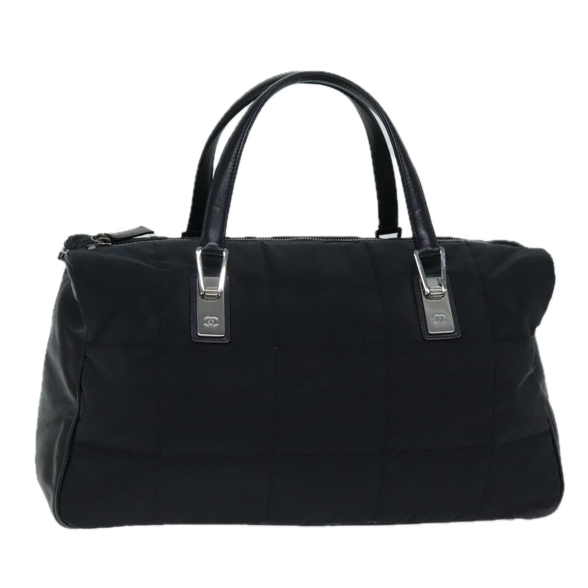 CHANEL Choco Bar Hand Bag Enamel Black CC bs15702