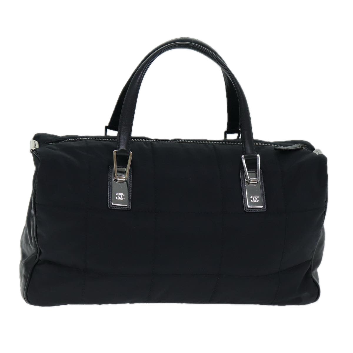 CHANEL Choco Bar Hand Bag Enamel Black CC bs15702