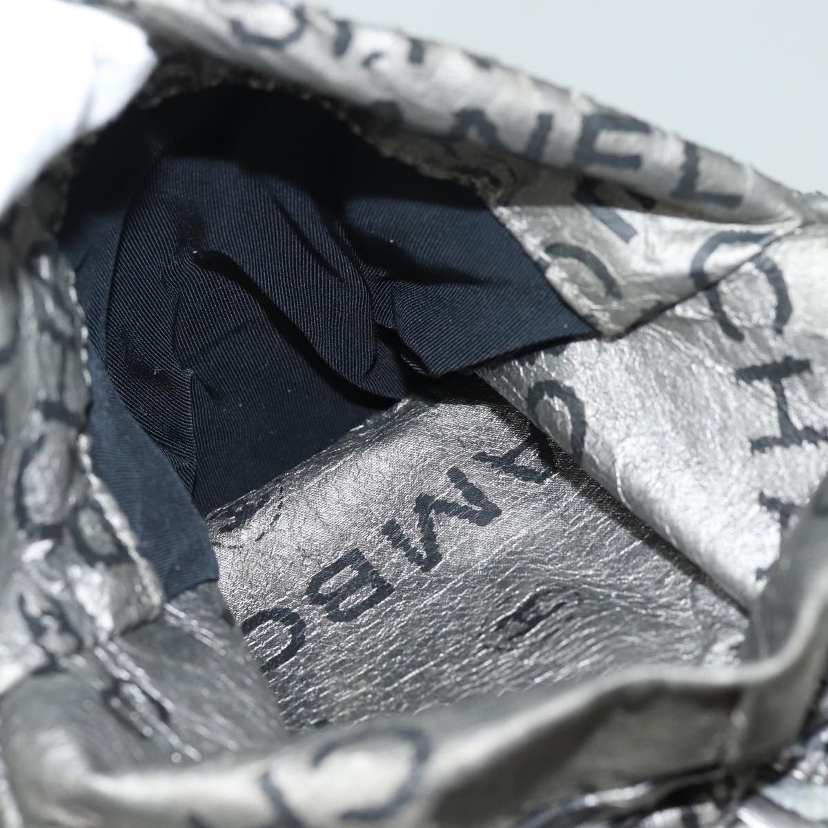 CHANEL Unlimited Hand Bag Nylon Silver CC bs15705