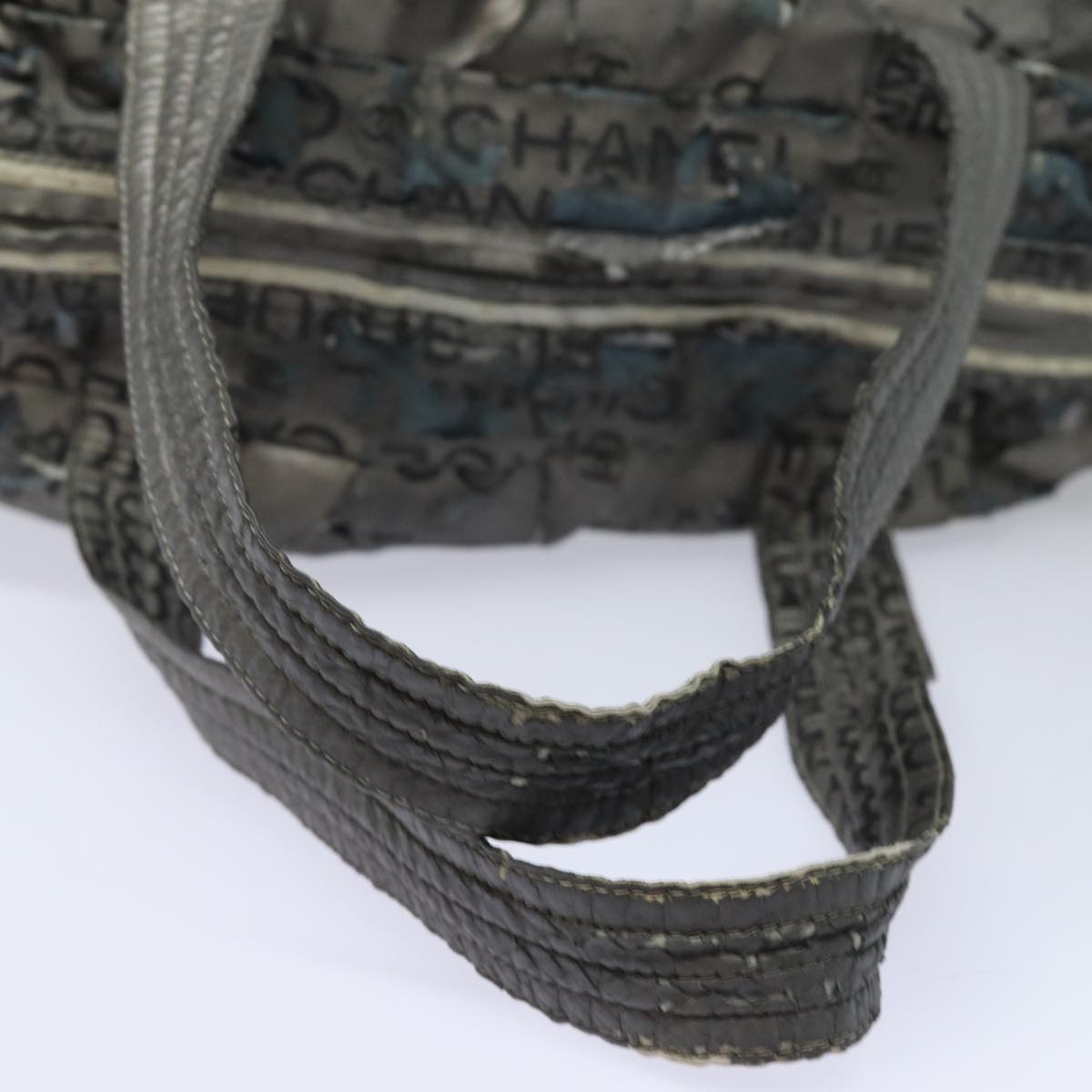 CHANEL Unlimited Hand Bag Nylon Silver CC bs15705