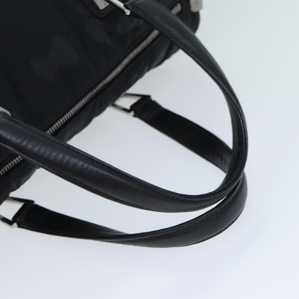 CHANEL Choco Bar Hand Bag Nylon Black CC bs15707