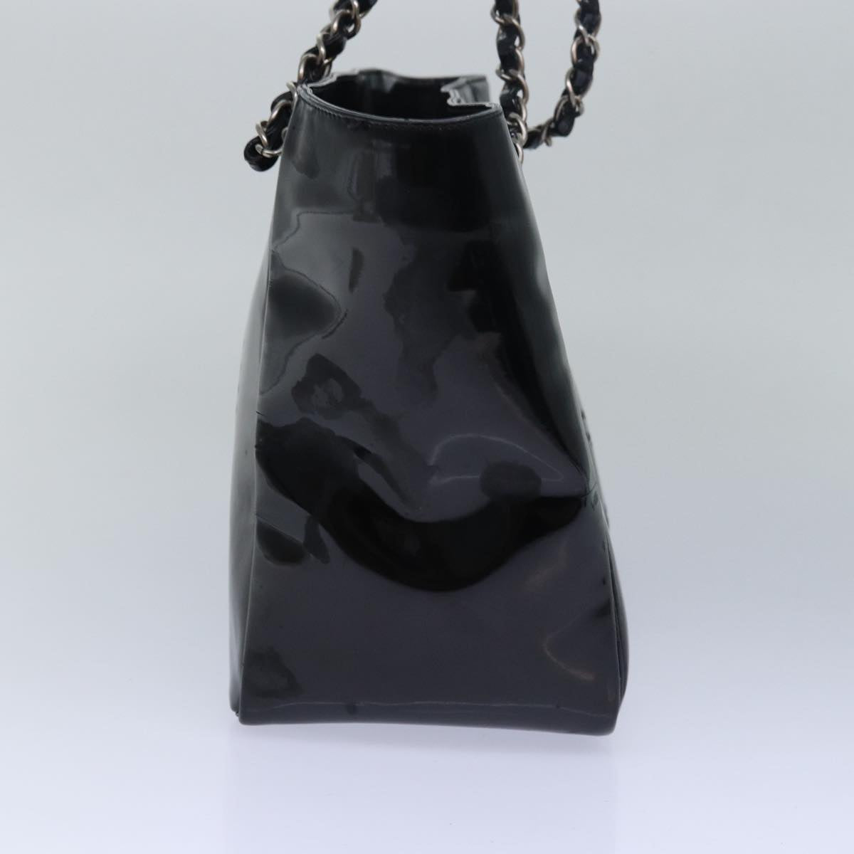 CHANEL Chain Triple Coco Tote Bag Enamel Black CC bs15708