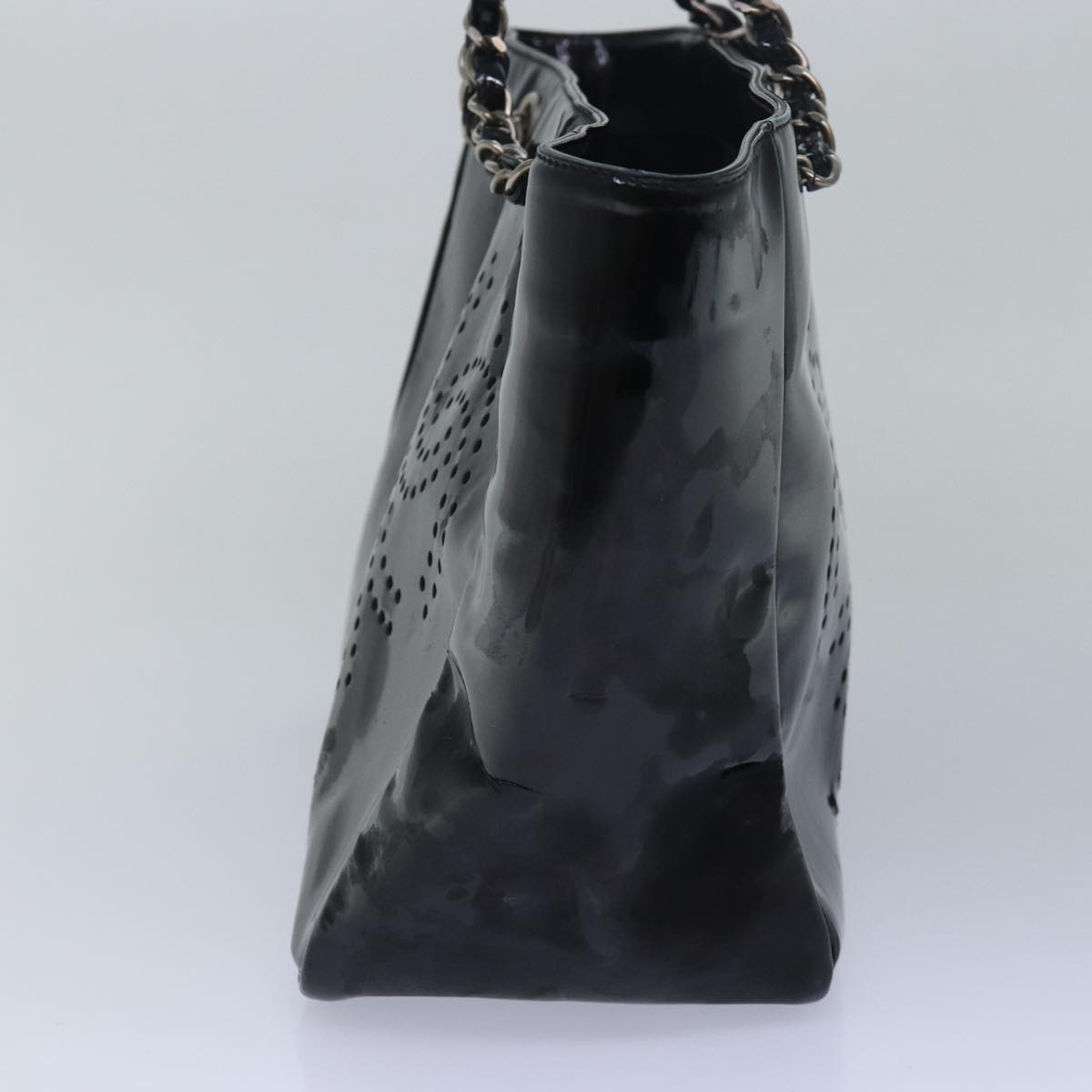 CHANEL Chain Triple Coco Tote Bag Enamel Black CC bs15708
