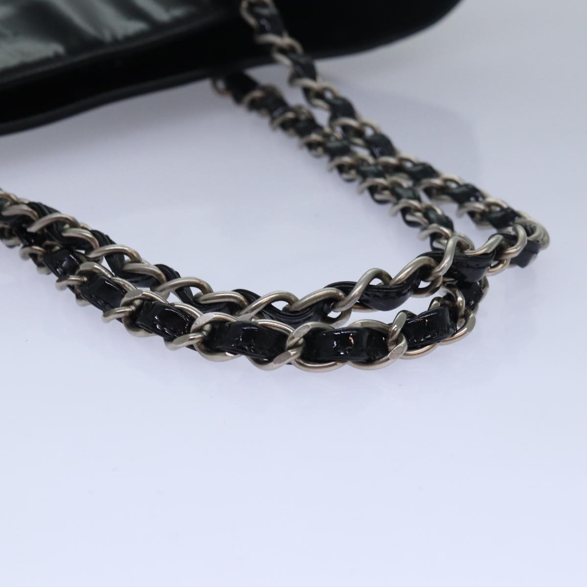CHANEL Chain Triple Coco Tote Bag Enamel Black CC bs15708