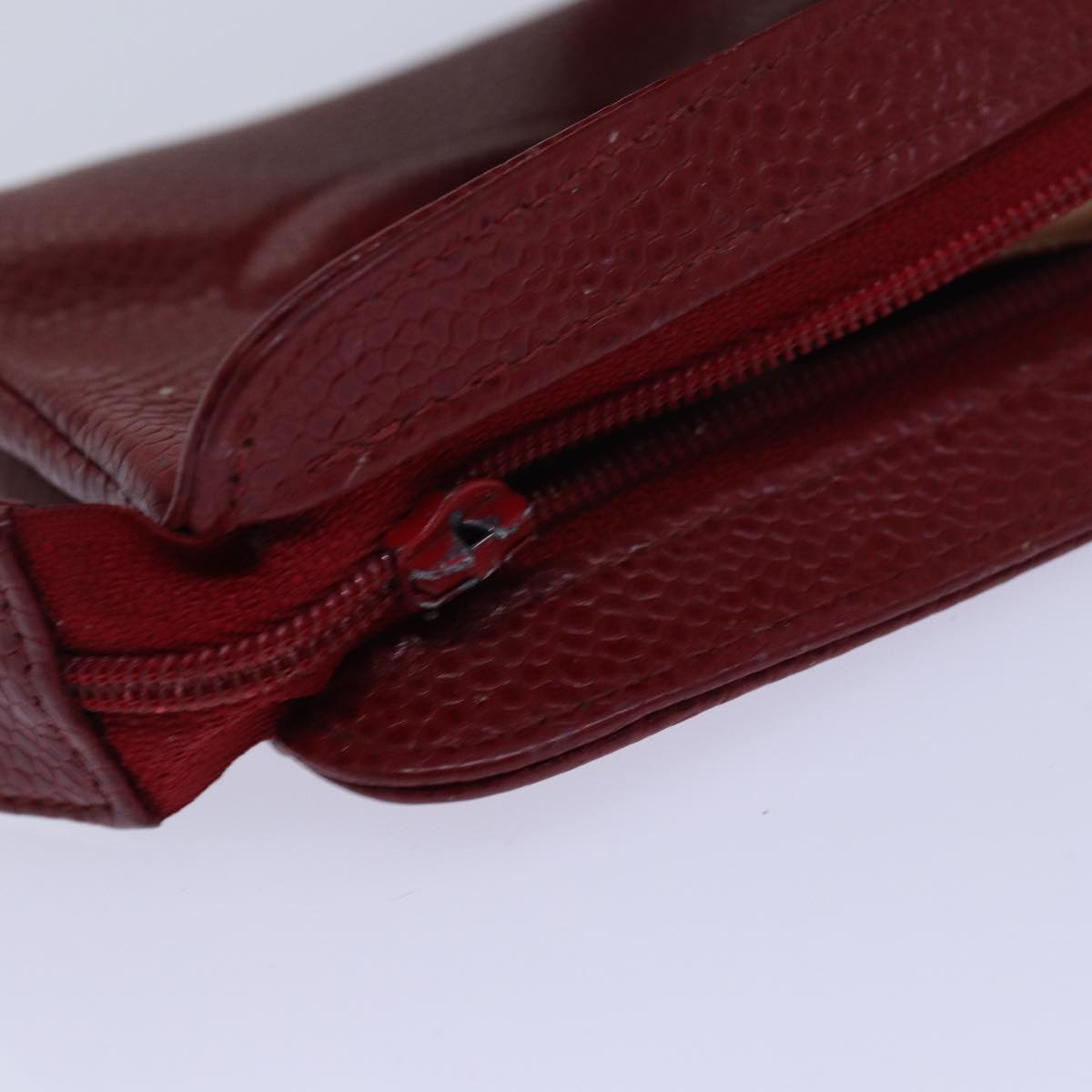 CHANEL COCO Mark Pouch Caviar Skin Red CC bs15766