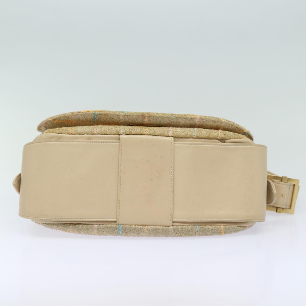 CHANEL Choco Bar Turn Lock Shoulder Bag Wool Multicolor CC bs15780