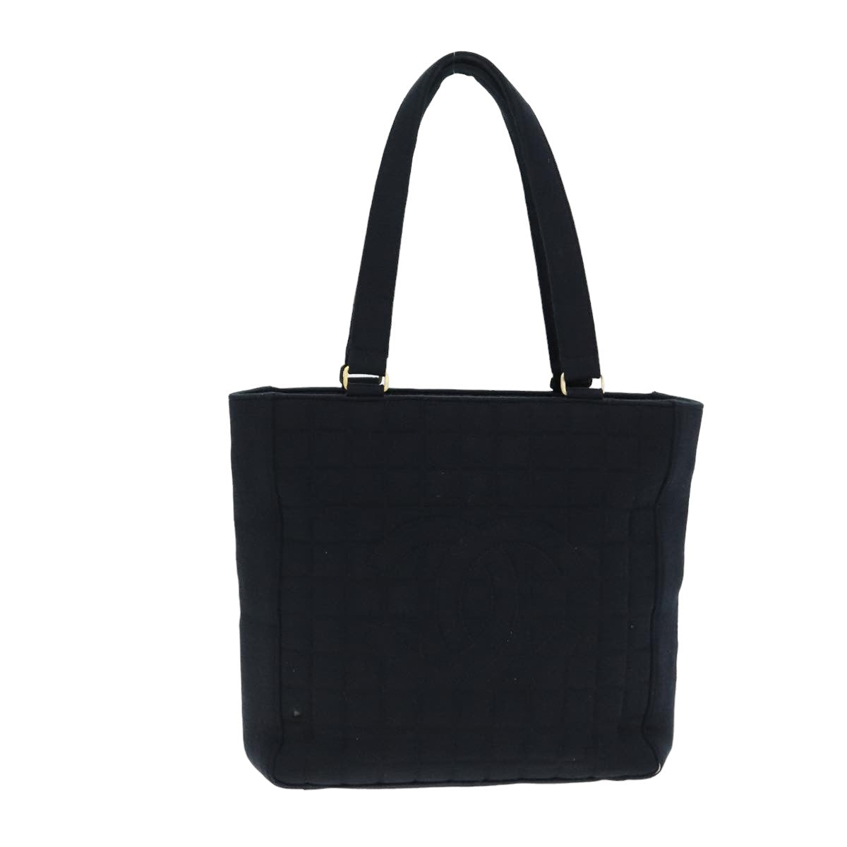 CHANEL Choco Bar Tote Bag Cotton Black CC bs15847