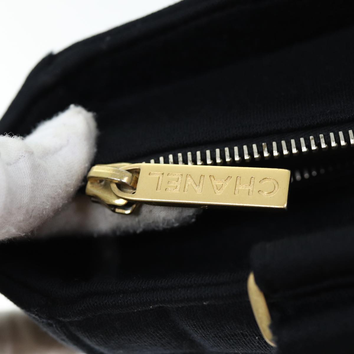 CHANEL Choco Bar Tote Bag Cotton Black CC bs15847