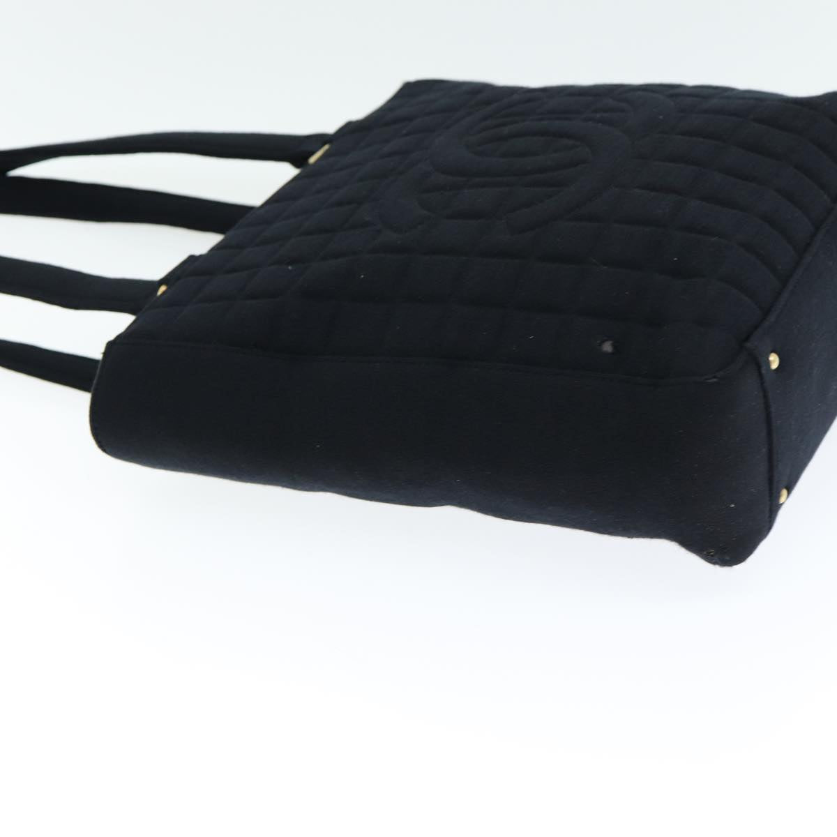 CHANEL Choco Bar Tote Bag Cotton Black CC bs15847