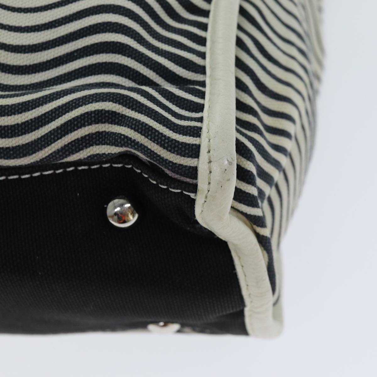 CHANEL Tote Bag Canvas White CC bs15848