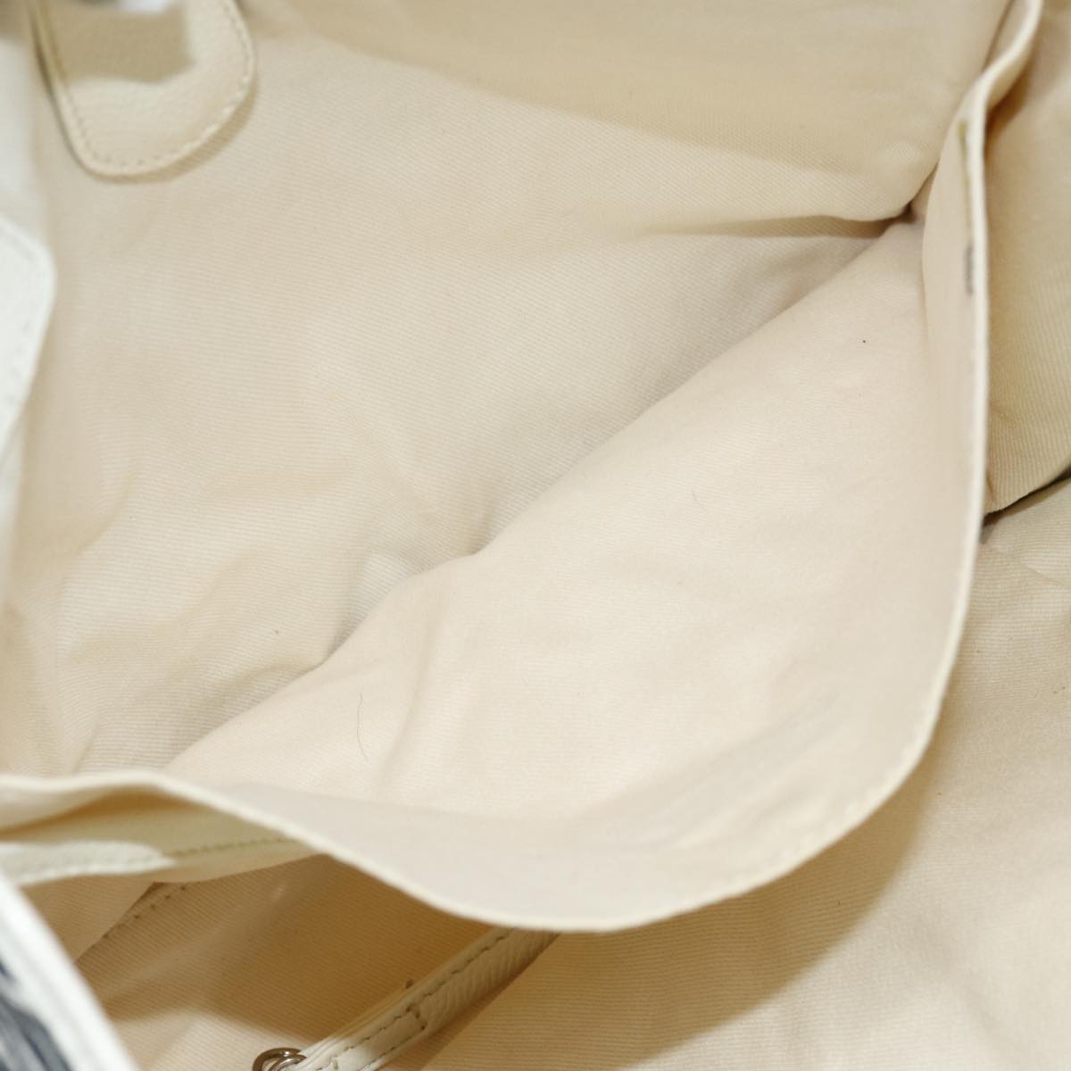CHANEL Tote Bag Canvas White CC bs15848