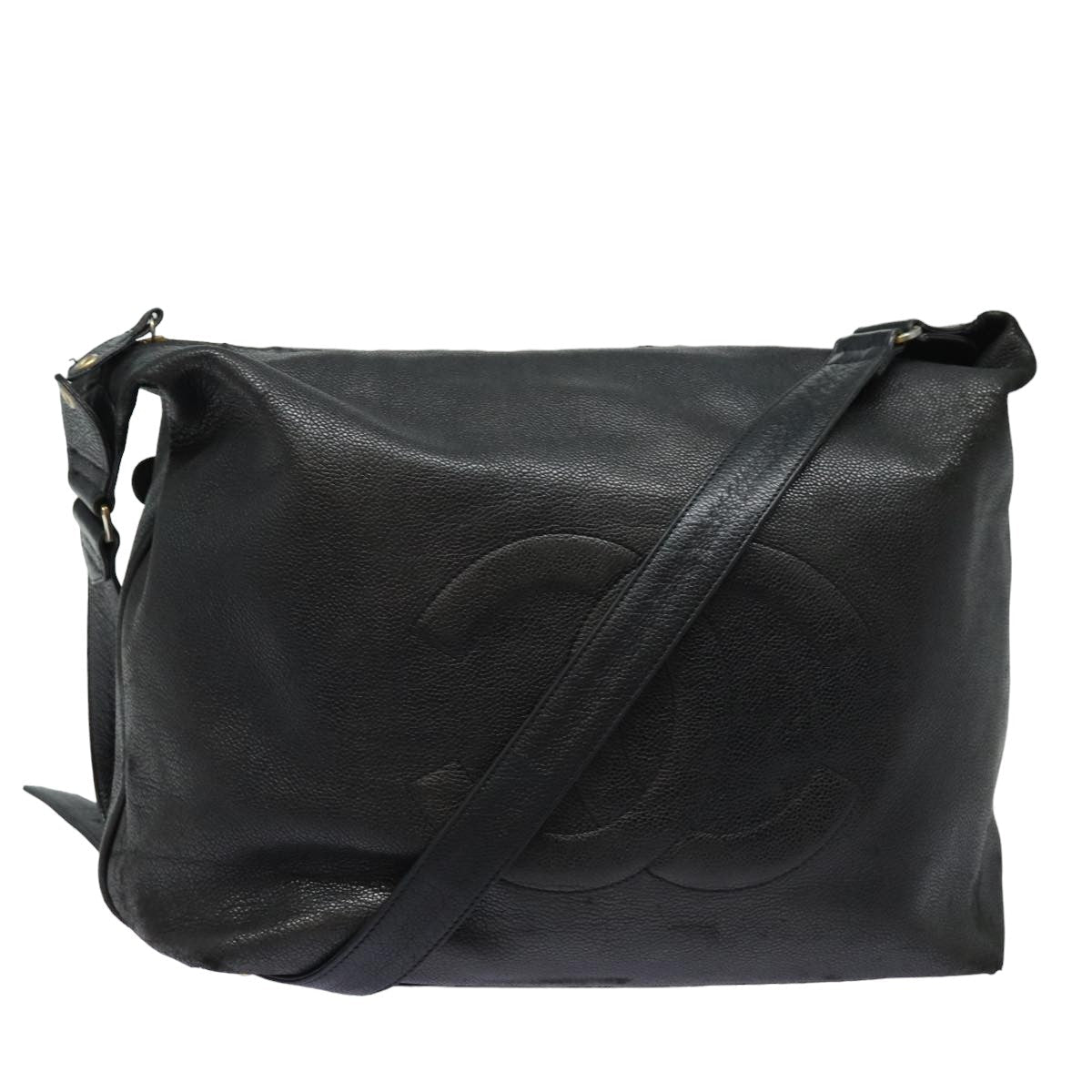 CHANEL COCO Mark Shoulder Bag Caviar Skin Black CC bs15856