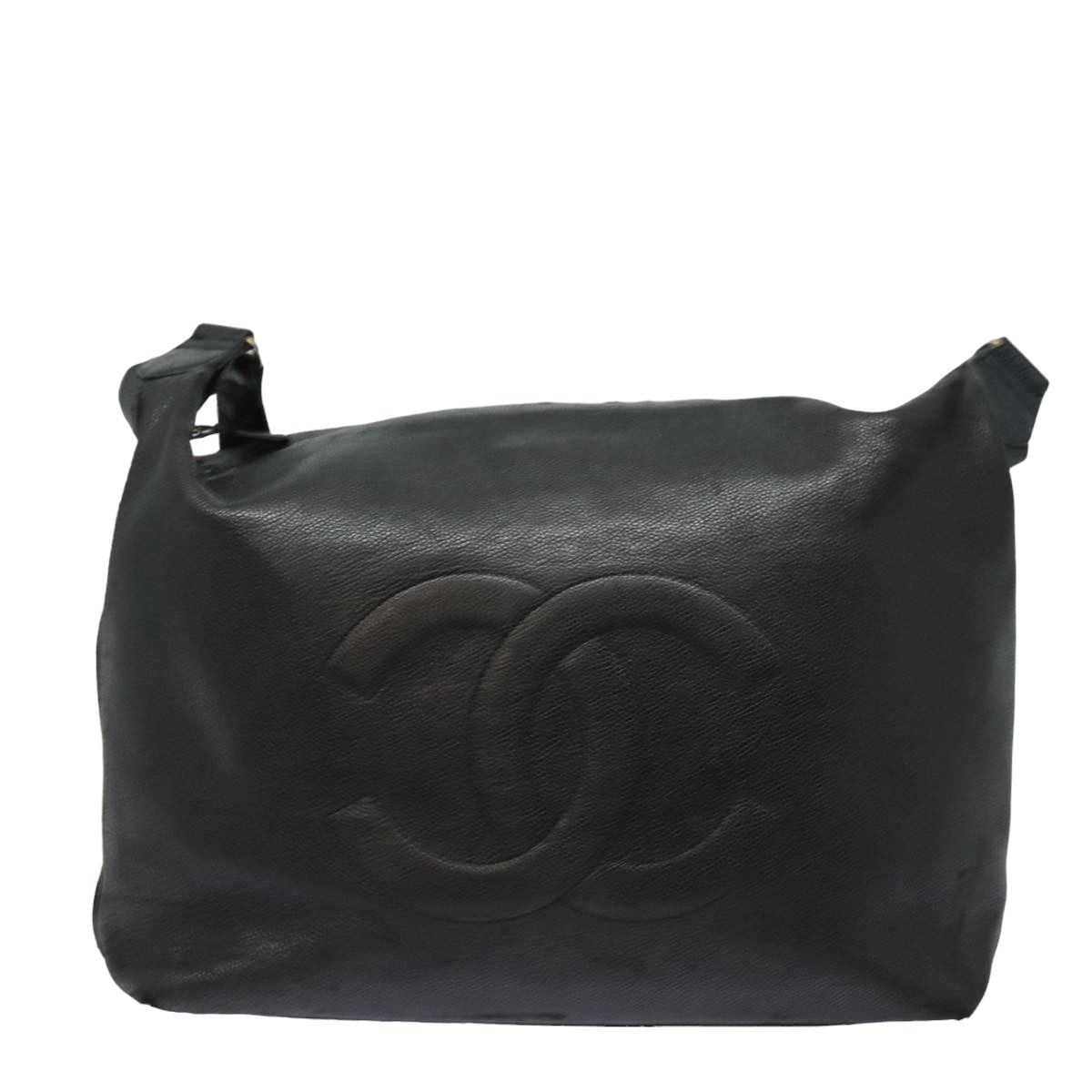 CHANEL COCO Mark Shoulder Bag Caviar Skin Black CC bs15856