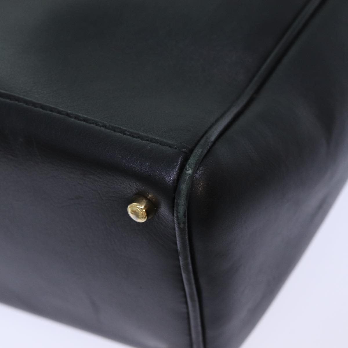 GUCCI Bamboo Hand Bag Leather 2way Black bs15878
