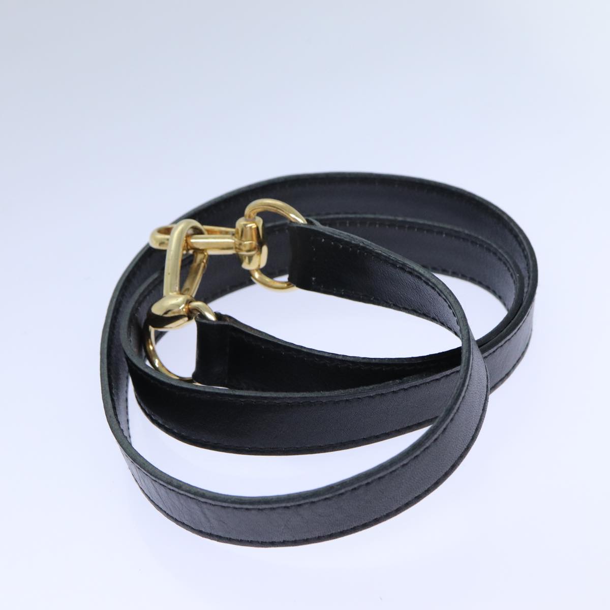 GUCCI Bamboo Hand Bag Leather 2way Black bs15878