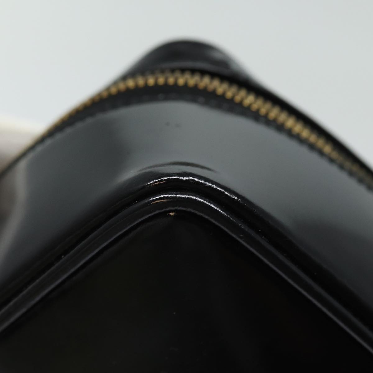 GUCCI Bamboo Vanity Hand Bag Enamel Black bs15879
