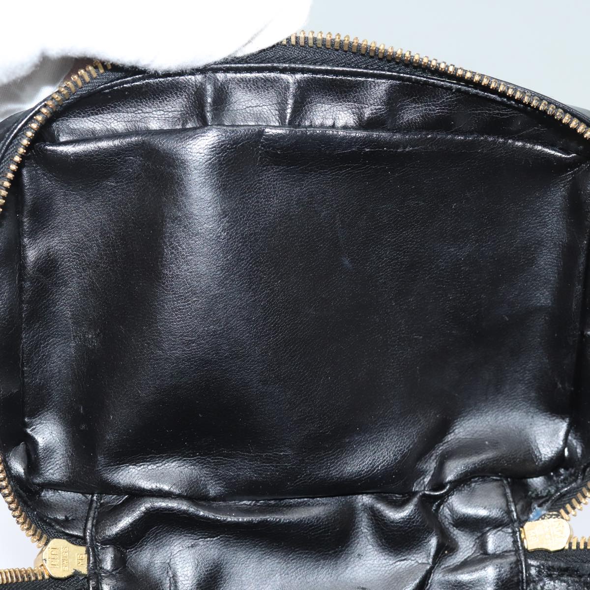 GUCCI Bamboo Vanity Hand Bag Enamel Black bs15879
