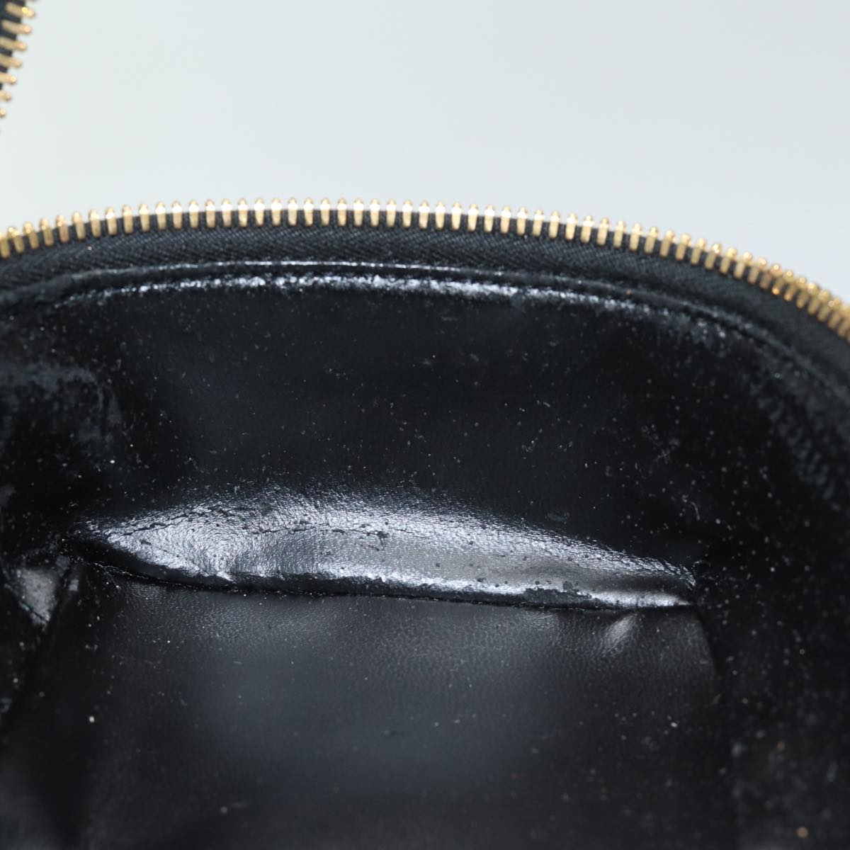 GUCCI Bamboo Vanity Hand Bag Enamel Black bs15879