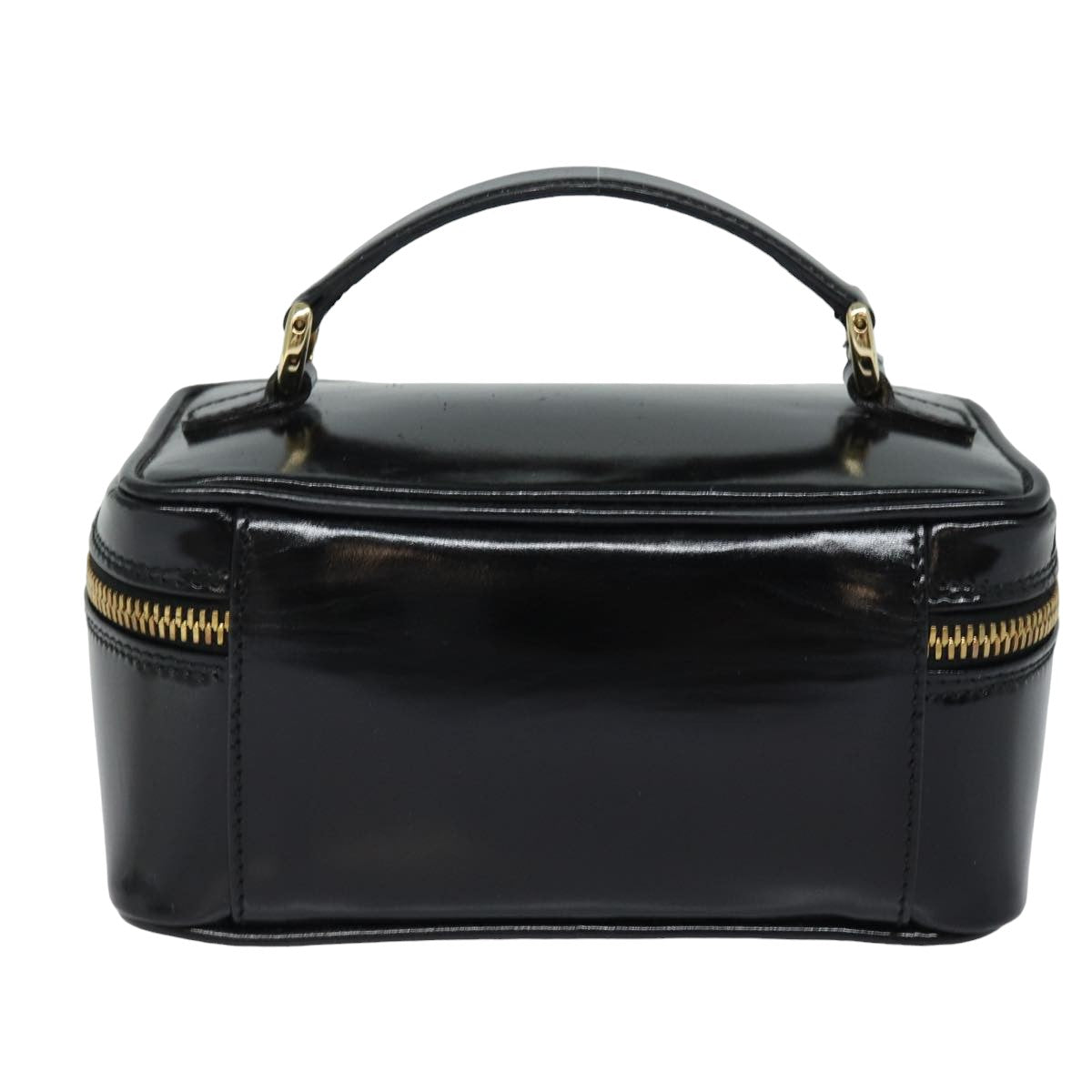 GUCCI Bamboo Vanity Hand Bag Enamel Black bs15879