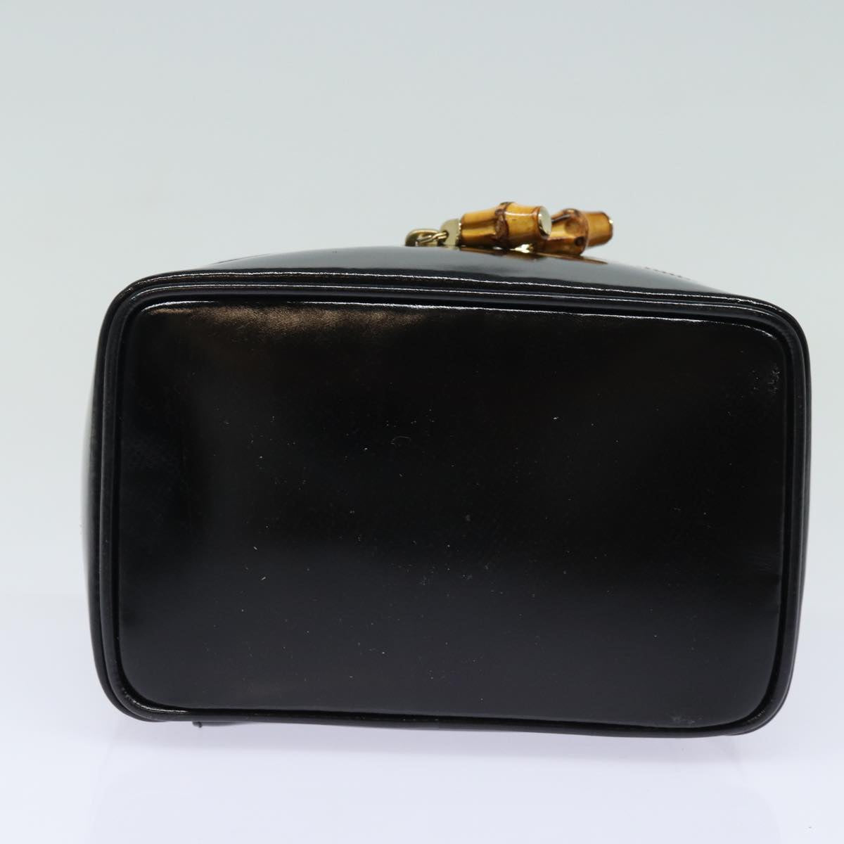 GUCCI Bamboo Vanity Hand Bag Enamel Black bs15879
